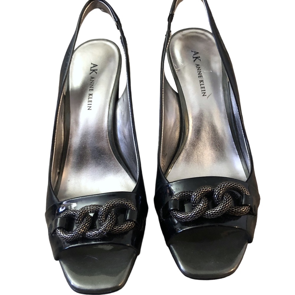 Anne Klein Black Pumps - heels- elastic sling - Size 8 w